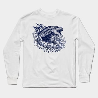 The Great Godzilla Line Art Long Sleeve T-Shirt